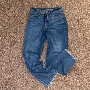 Straight legged blue mom jeans